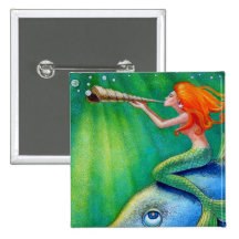 Toot Yur Own Seashell- Mermaid! Pin