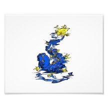 toothed wavy blue fish around anchor.png photo