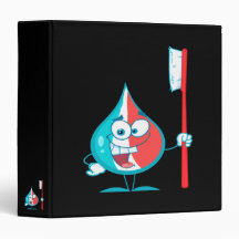 Toothpaste Character Holding A Toothbrush 3 Ring Binder