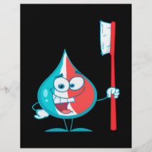 Toothpaste Character Holding A Toothbrush Flyers