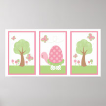 Tootsie Turtle Wall Print Pink