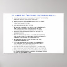 Top 10 signs your professor has a Ph.D. Poster