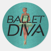 TOP Ballet Diva Round Sticker