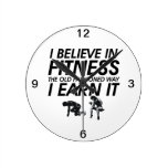 TOP Believe in Fitness Round Wall Clock
