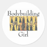 TOP Bodybuilding Girl Round Stickers