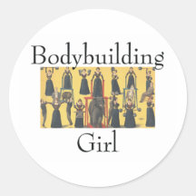 TOP Bodybuilding Girl Round Stickers