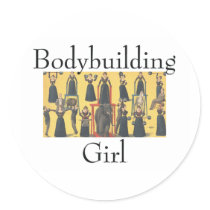 TOP Bodybuilding Girl Round Stickers