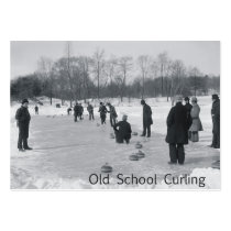 TOP Curling Old School Business Card
