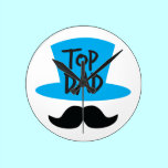 TOP DAD top hat and moustache wall clocks
