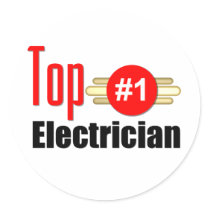 Top Electrician Round Sticker