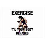 TOP Exercise Til Your Body Behaves Postcards