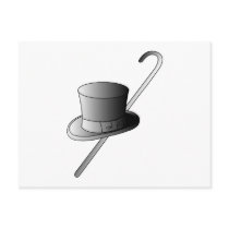 Top Hat and Cane Post Card