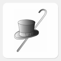 Top Hat and Cane Sticker