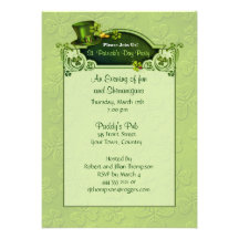 Top Hat and Shamrocks Invitation - Customize
