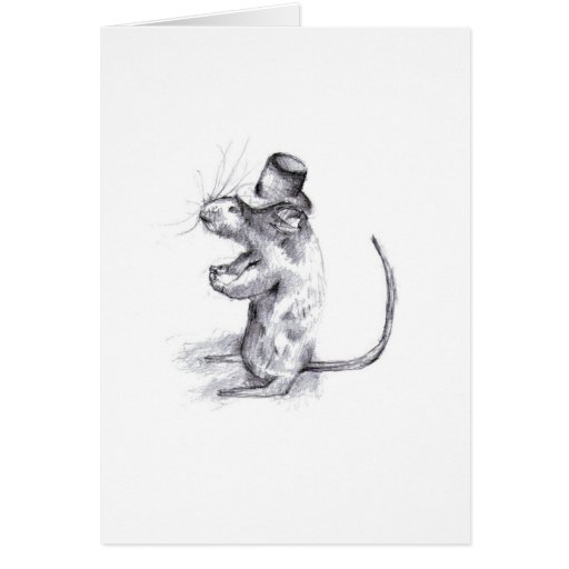 Top Hat Mouse Greeting Cards