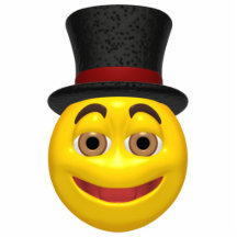 top hat smilie face ornament acrylic cut outs