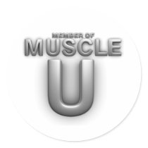 TOP Muscle University Round Stickers