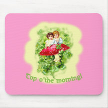 Top O the Morning Vintage Illustration Mousepads