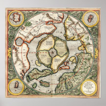 Top of the World - 1595 map Print
