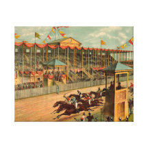 TOP Race Day at the Track Stretched Canvas Print
