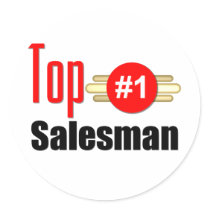 Top Salesman Round Stickers
