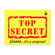 Top secret birthday surprise party invitation postcards