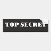 TOP SECRET BUMPER STICKERS