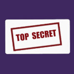 TOP SECRET Lg. Avery Label labels