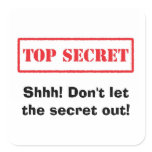 Top secret. Shhh! Dont let the secret out stickers