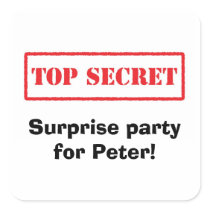 Top secret. Surprise party for [Name] stickers