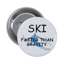 TOP Ski Faster Pinback Buttons