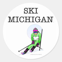 TOP Ski Michigan Round Sticker