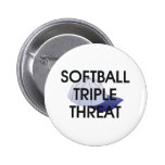 TOP Softball Triple Threat Pinback Buttons