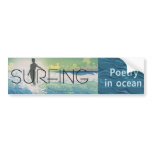 TOP Surfing Poetry in Ocean Bumper Sticker