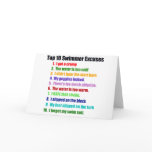Top Ten Swimmers Excuses Card