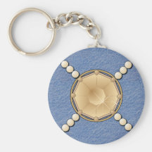 Topaz & Pearls DENIM KEYCHAIN