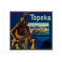 Topeka Brand Citrus Crate Label Postcard