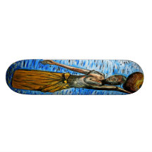 Topless African Woman Carrying Basket on Head Skate Board Deck