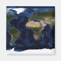 Topographic & bathymetric shading of full earth magnets