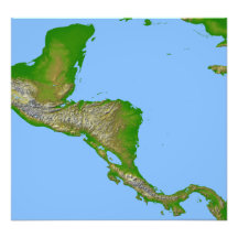 Topographic view of Central America Art Photo