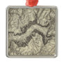 Topographical Map of The Yosemite Valley Christmas Ornament