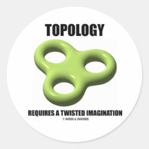 Topology Requires A Twisted Imagination (Toroid) Round Sticker