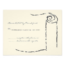 Torah Scroll Bar Mitzvah RSVP Invitations