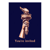 Torche de la liberté carton d'invitation