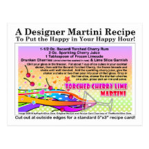 Torched Cherry Lime Martini Recipe Postcard