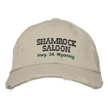 torn and distressed Shamrock Saloon cap Embroidered Baseball Cap