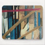 Torn curtains, mixed media, collage on paper mouse pad