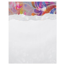 torn reto colourful abstract floral bliss flyer design