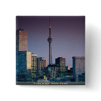 Toronto, by night, Ontario, Canada Pinback Buttons