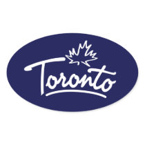 Toronto Leaf Script Oval Sticker